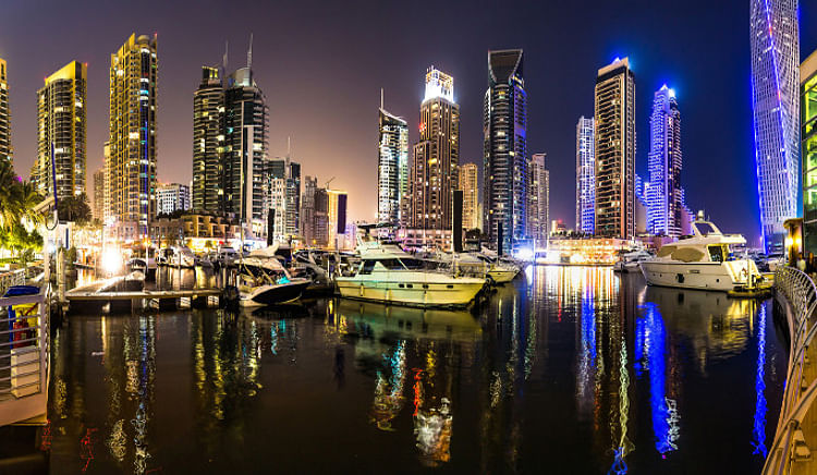 Dubai Restaurant With A Water Front View