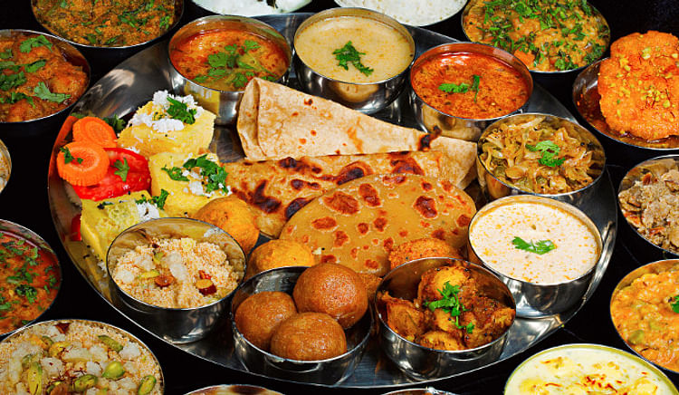 Gorge on an array of Indian delicacies in one single platter