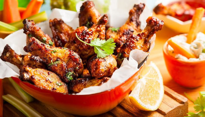 Baked Chicken Wings and Potato Salad recipe by Chef Rachel Goenka