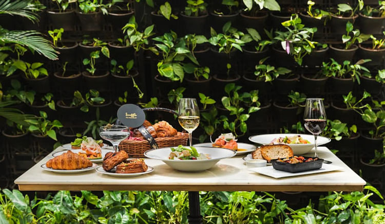This authentic lounge-style French eatery is the place to be