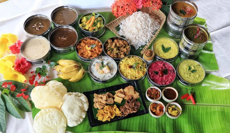 Savor the essence of Kerala's rich culinary heritage with a delightful Vishu Sadhya