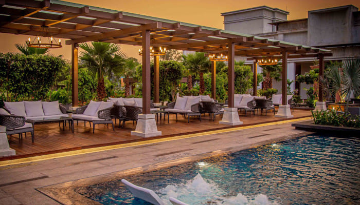 Unwind in style at this poolside marvel in Raipur