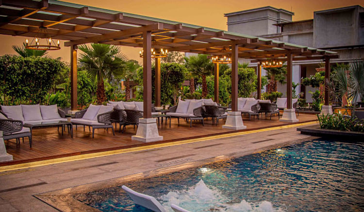 Unwind in style at this poolside marvel in Raipur