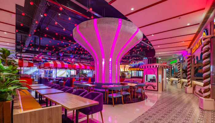 Relish an extensive smorgasbord of multiple cuisines under one roof