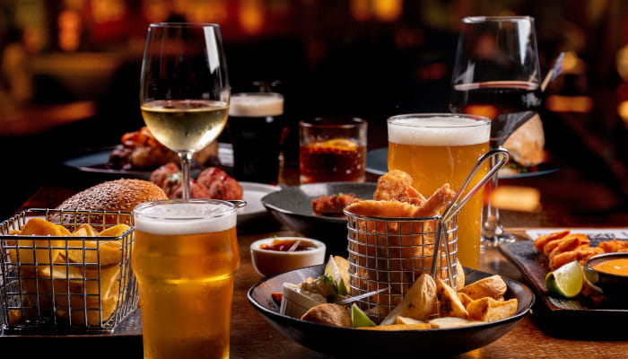Enjoy stadium-like vibes with fantastic food and drinks