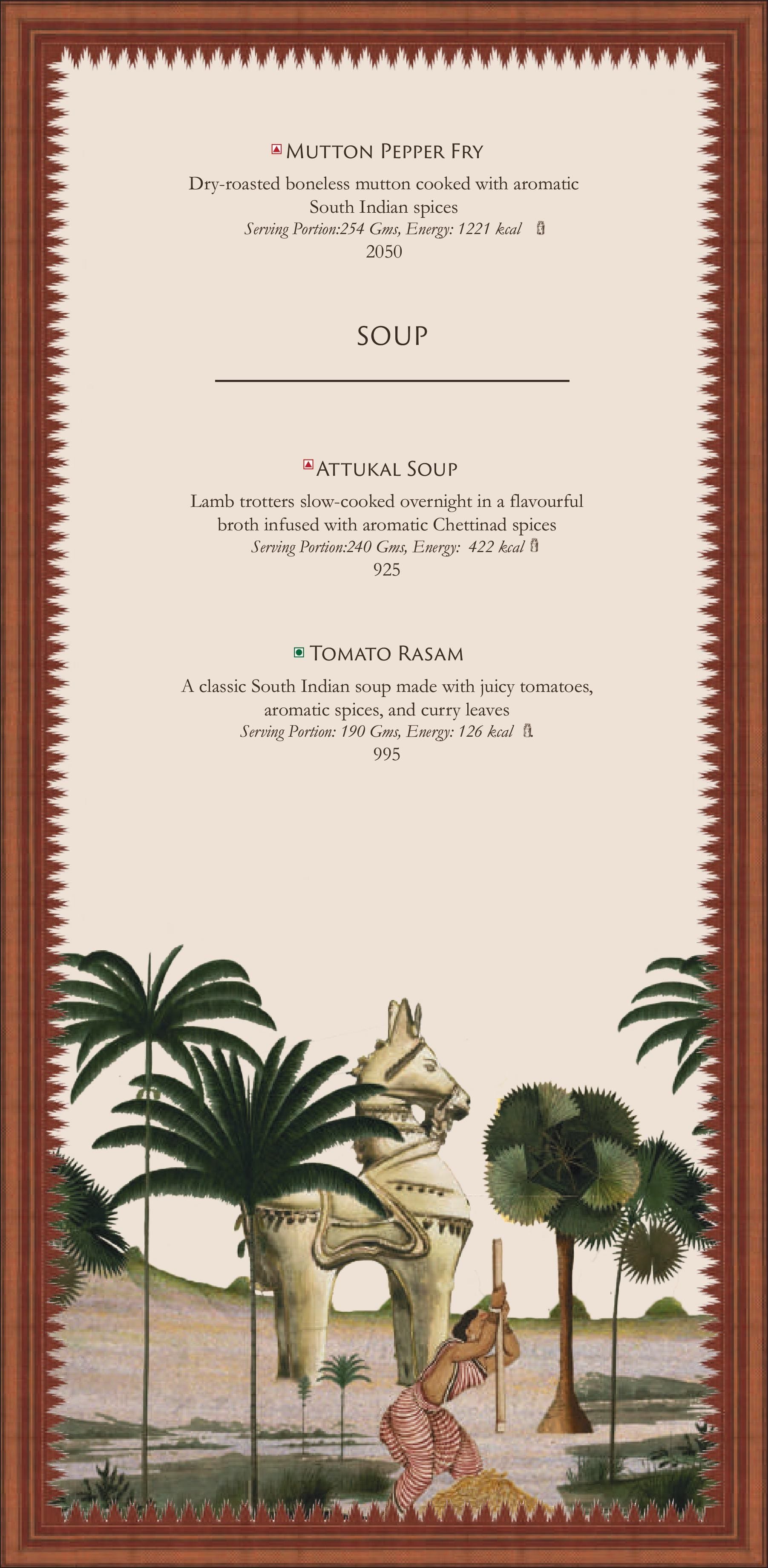 Dining Experience for Two at Jamavar, New Delhi — Food menu
