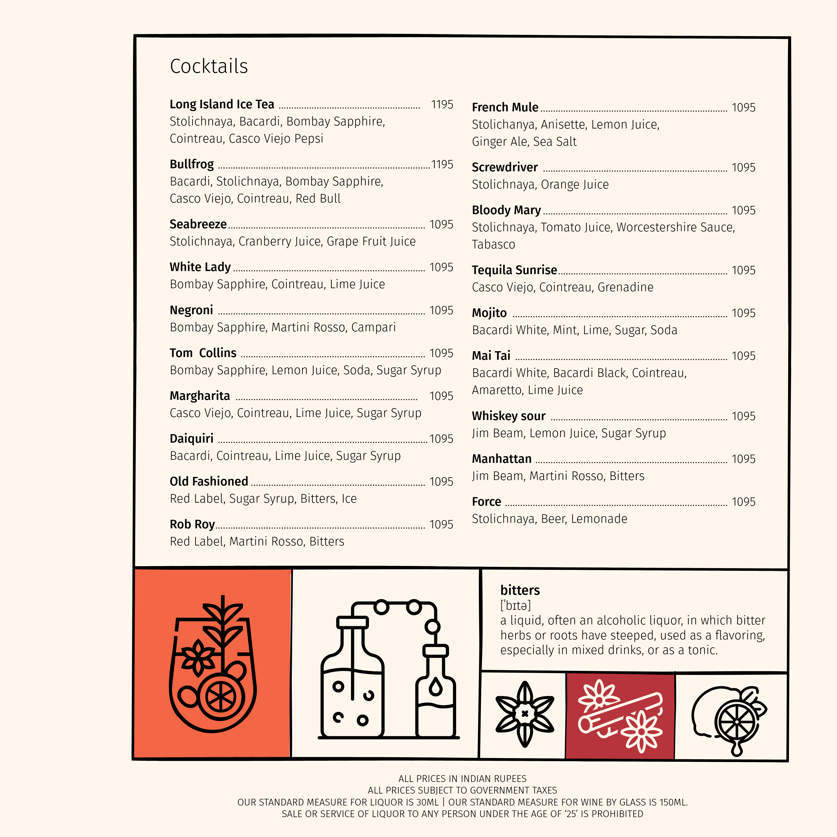 Dining Experience for Two at XO & Mi @ Le Belvedere, New Delhi — Beverages menu