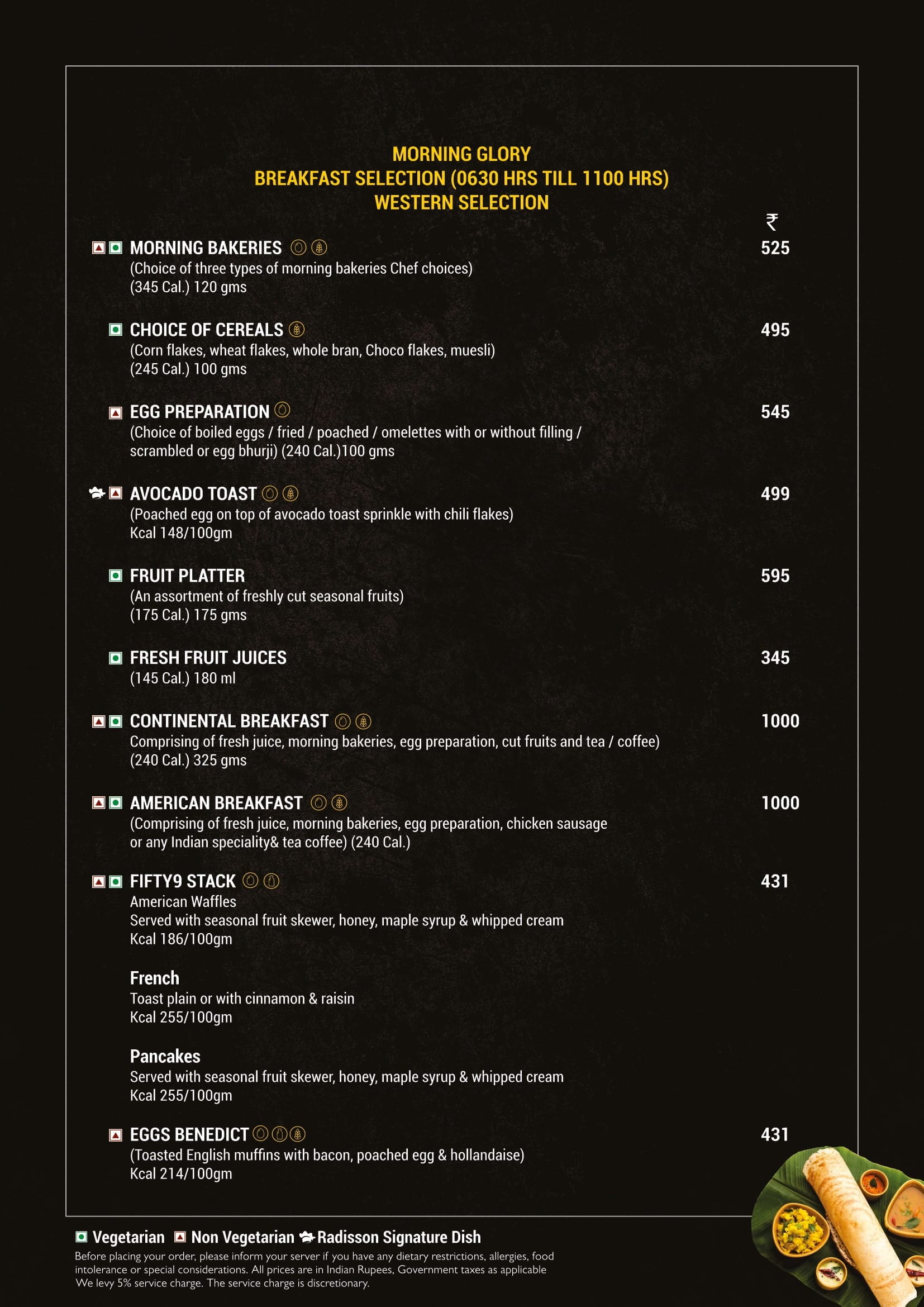 Dining Experience for Two at Fifty9, New Delhi — Food menu