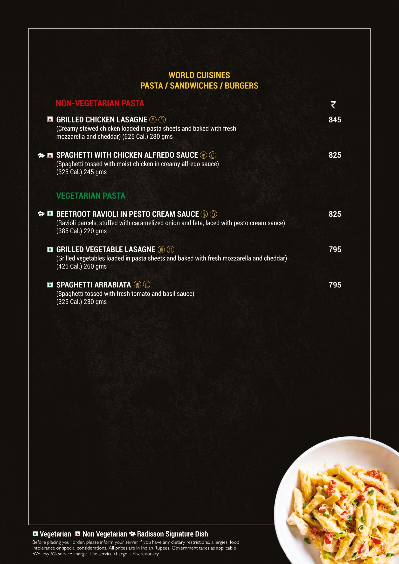 Dining Experience for Two at Fifty9, New Delhi — Food menu