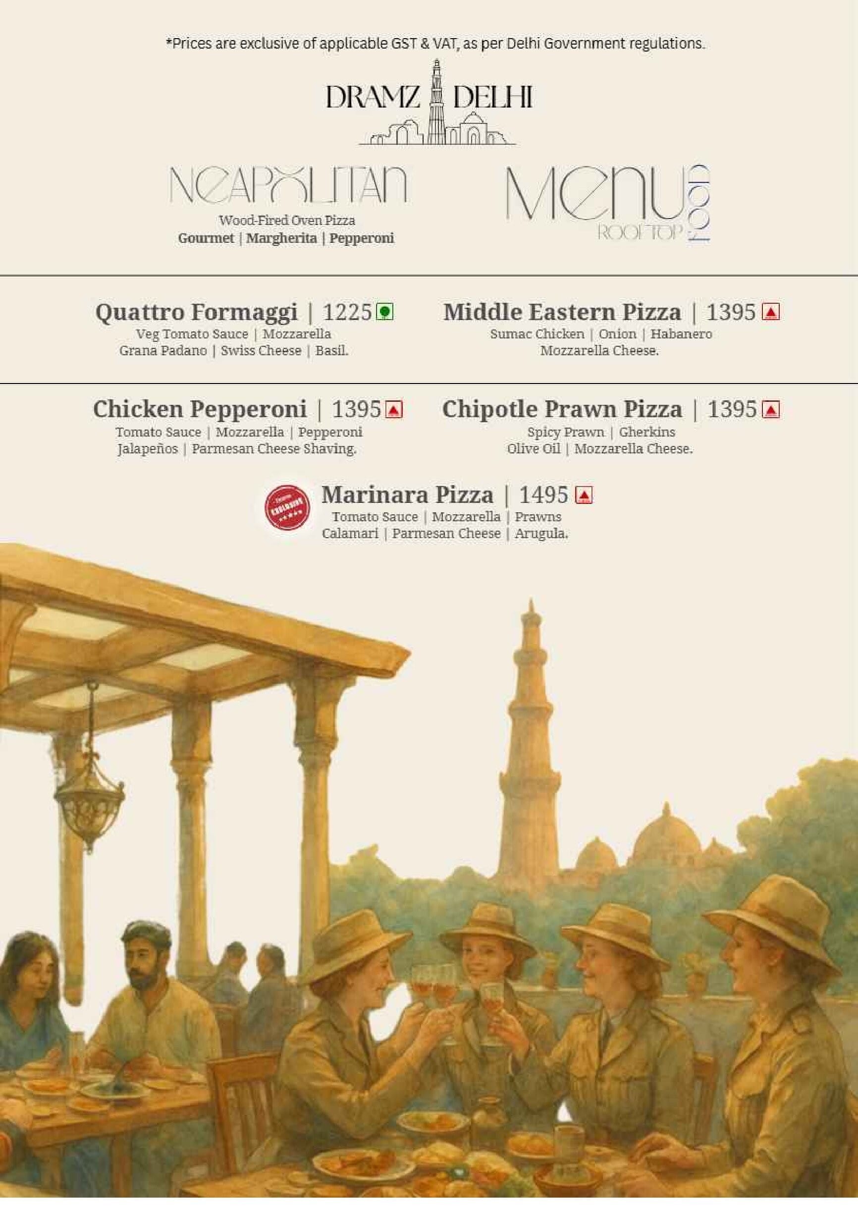 Dining Experience for Two at DRAMZ, South Delhi — Food menu