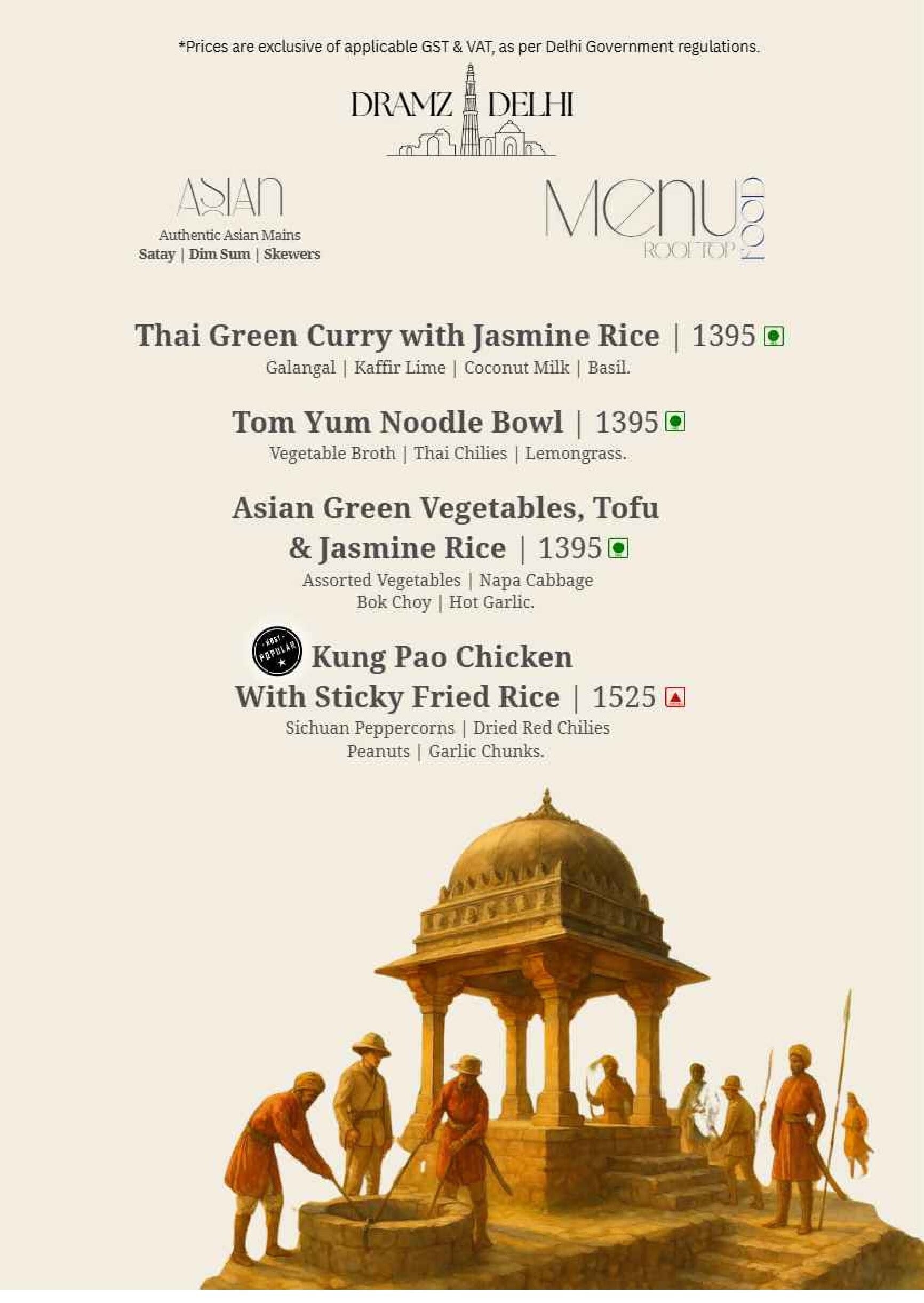 Dining Experience for Two at DRAMZ, South Delhi — Food menu