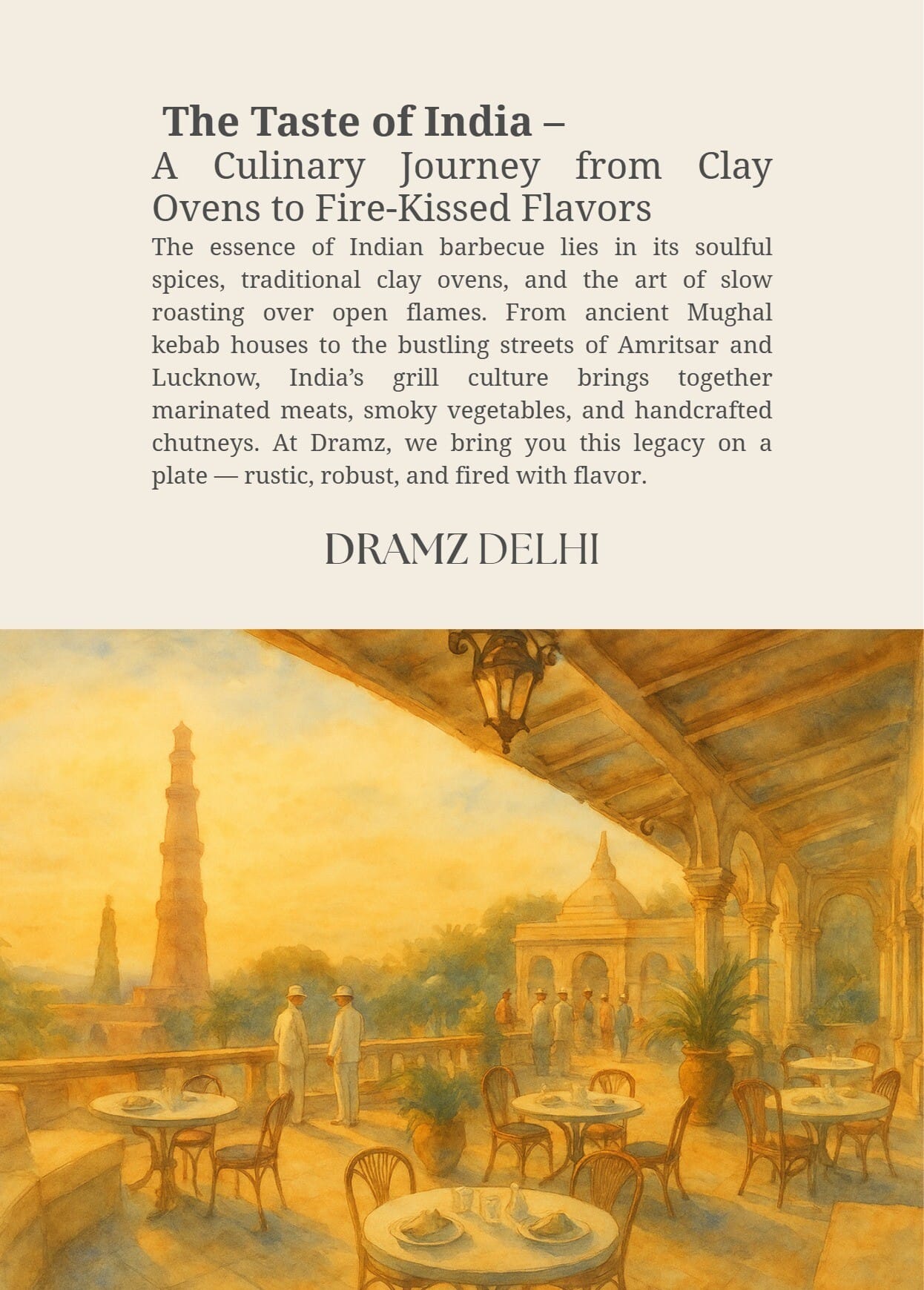 Dining Experience for Two at DRAMZ, South Delhi — Food menu