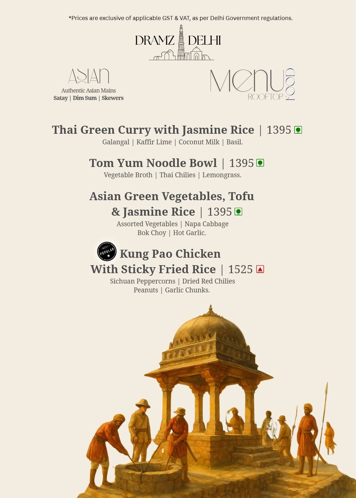 Dining Experience for Two at DRAMZ, South Delhi — Food menu