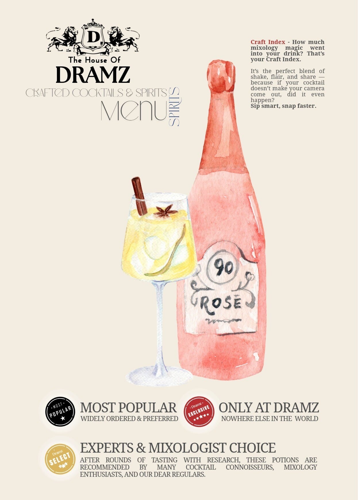 Dining Experience for Two at DRAMZ, South Delhi — Food menu