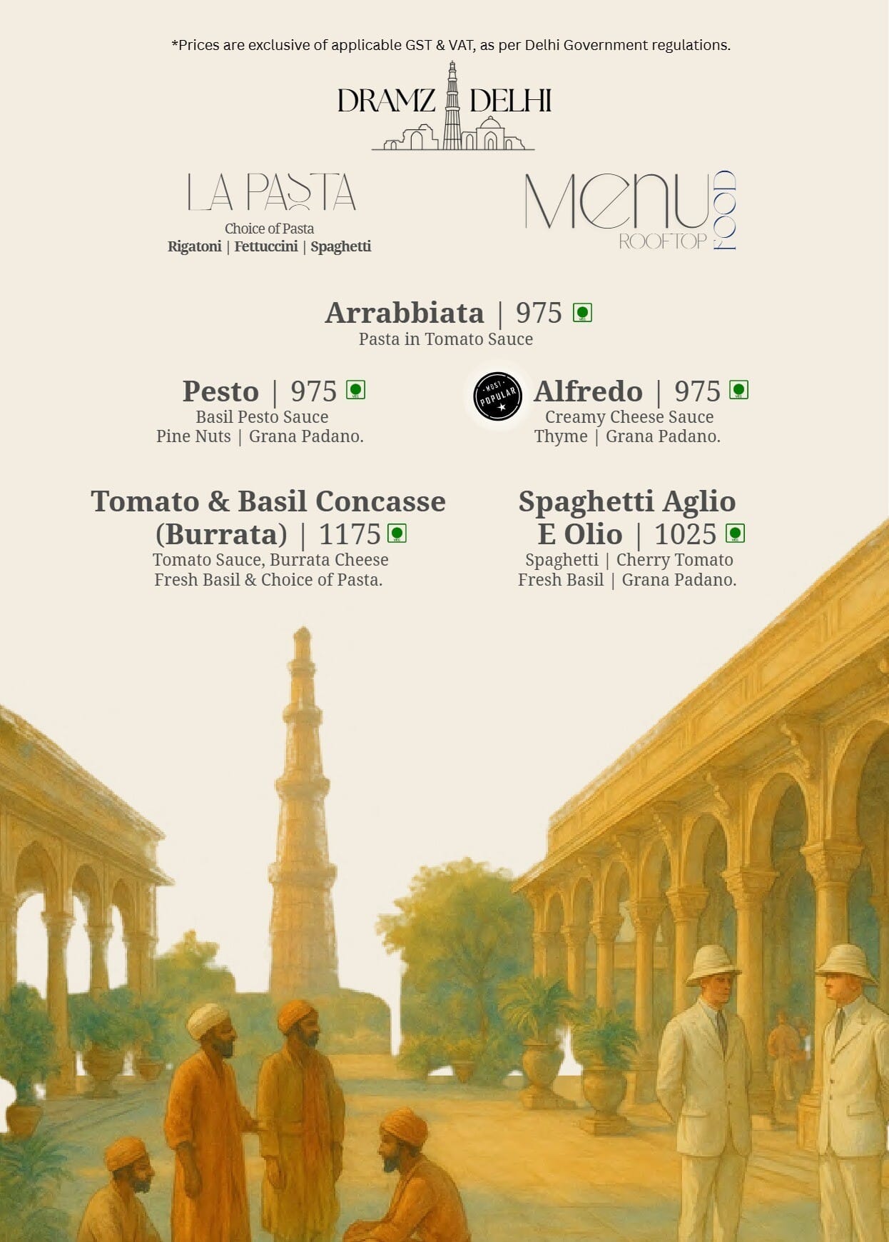 Dining Experience for Two at DRAMZ, South Delhi — Beverages menu