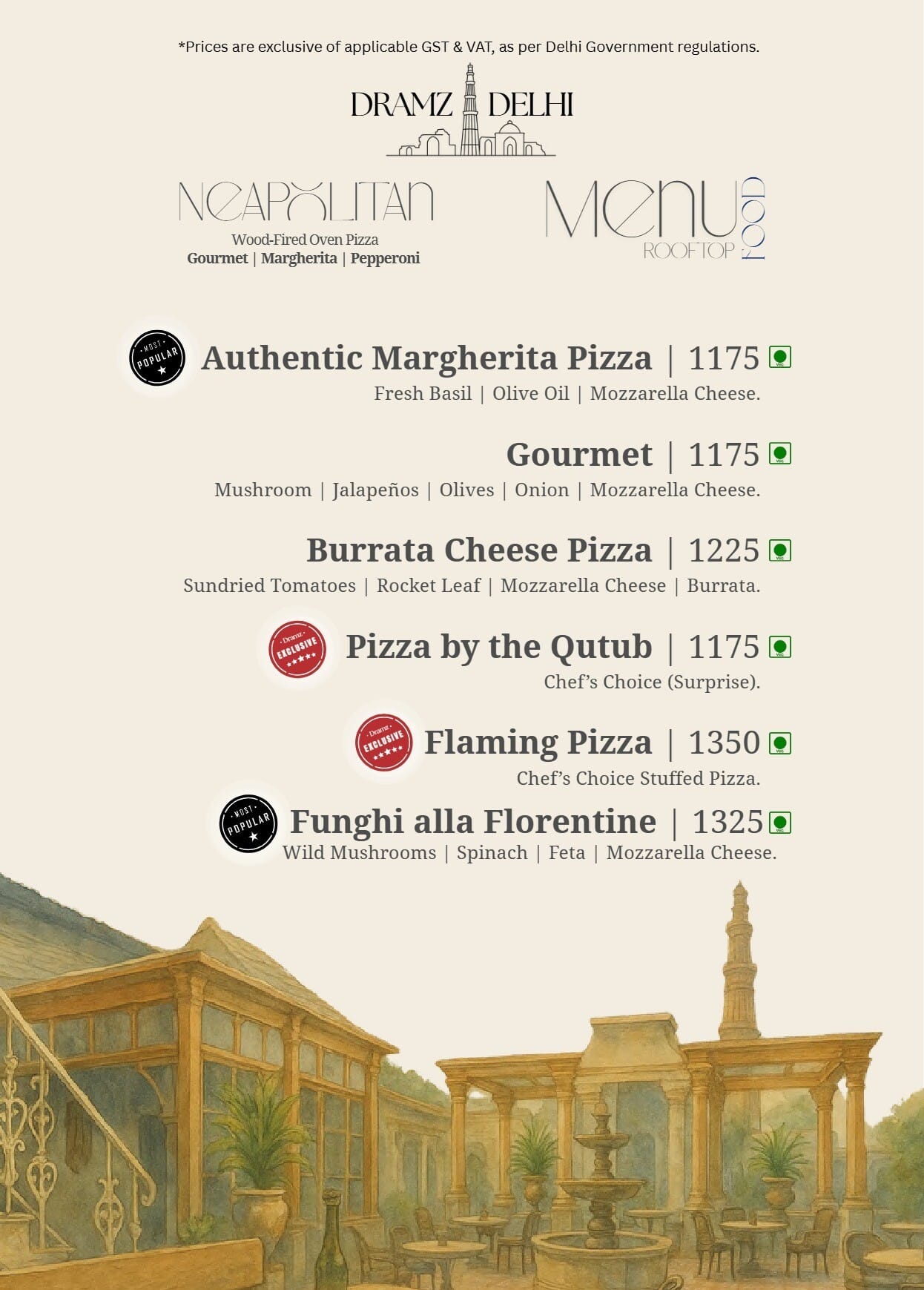 Dining Experience for Two at DRAMZ, South Delhi — Beverages menu