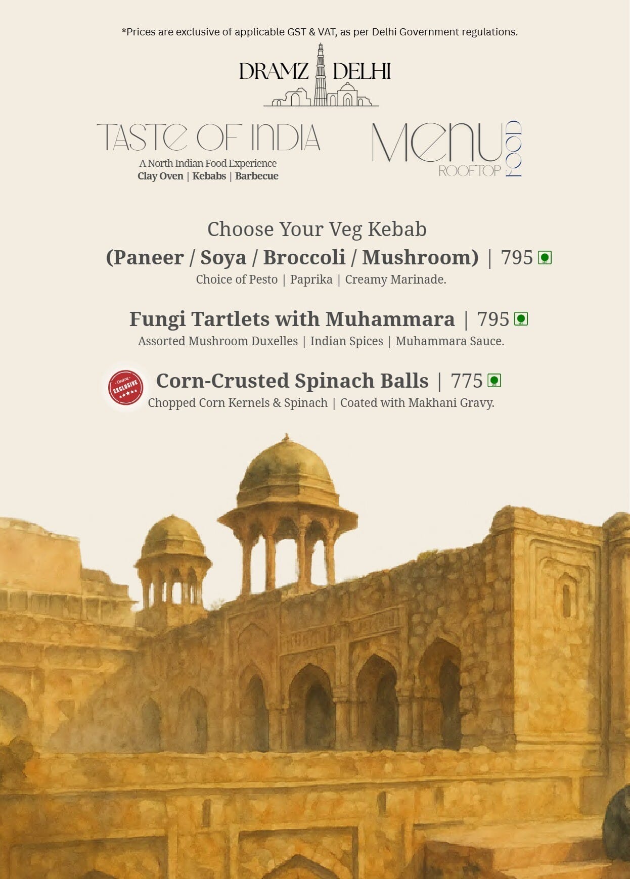Dining Experience for Two at DRAMZ, South Delhi — Beverages menu