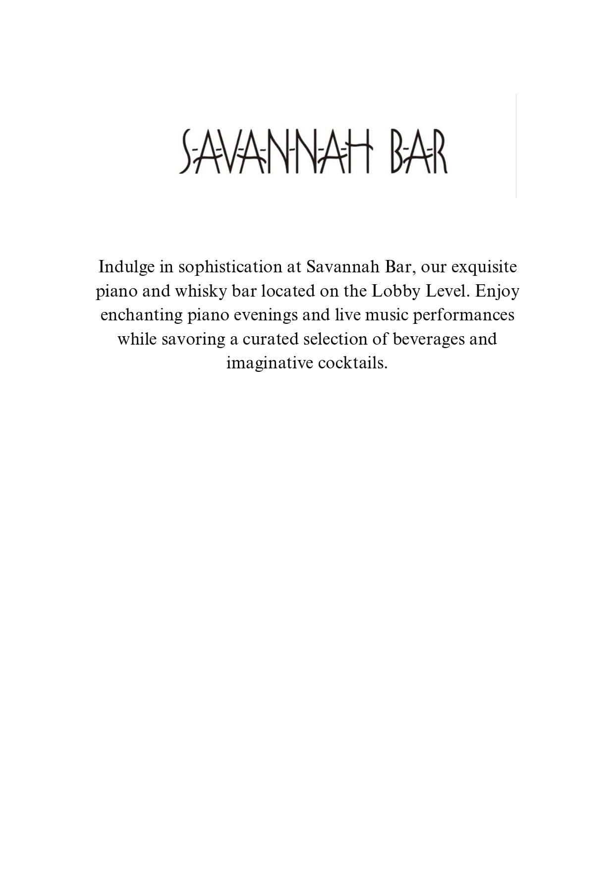 Dining Experience for Two at Savannah Bar, Mahipalpur — Beverages menu