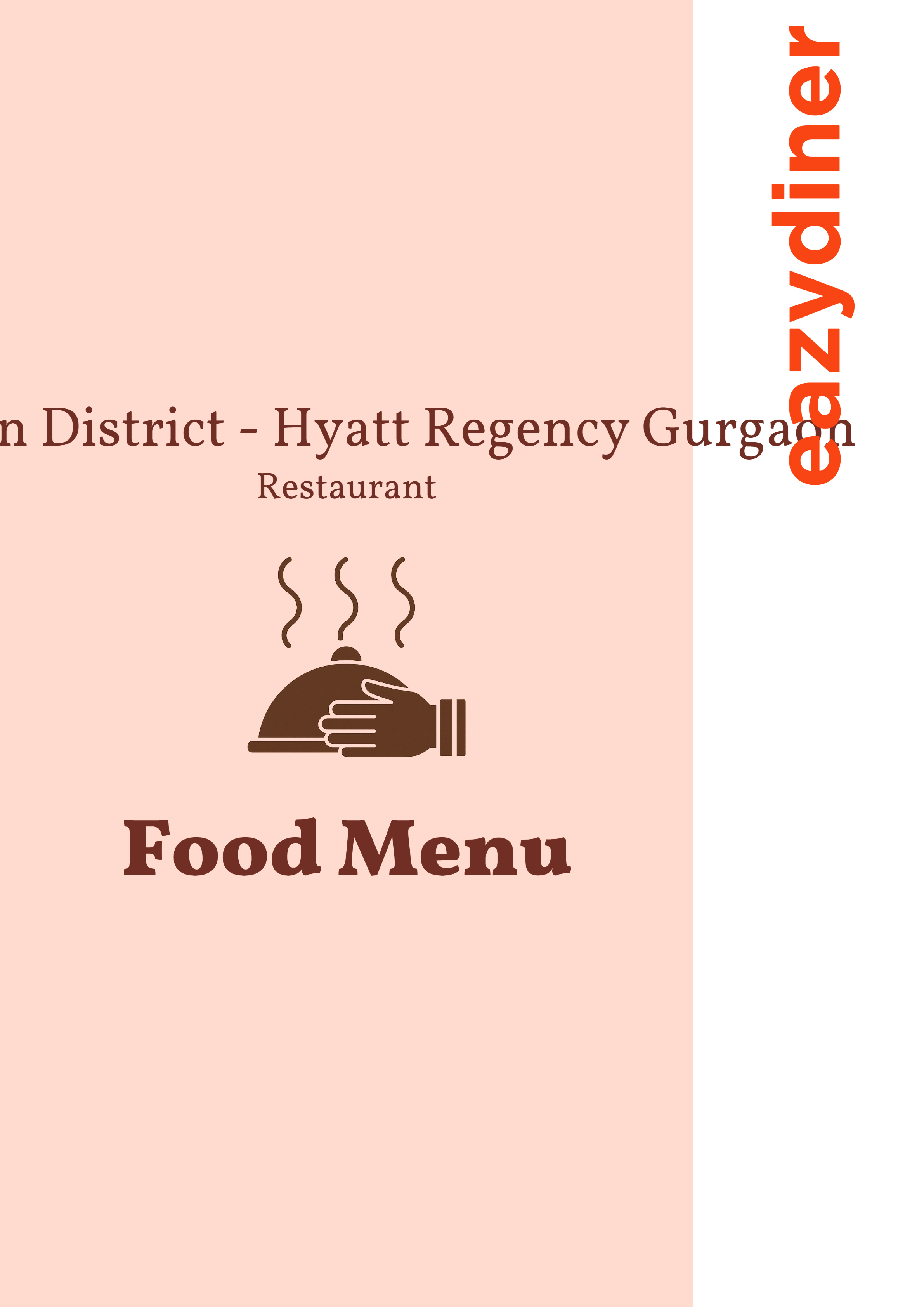 Dining Experience for Two at Kitchen District - Hyatt Regency Gurgaon, Gurgaon — Food menu