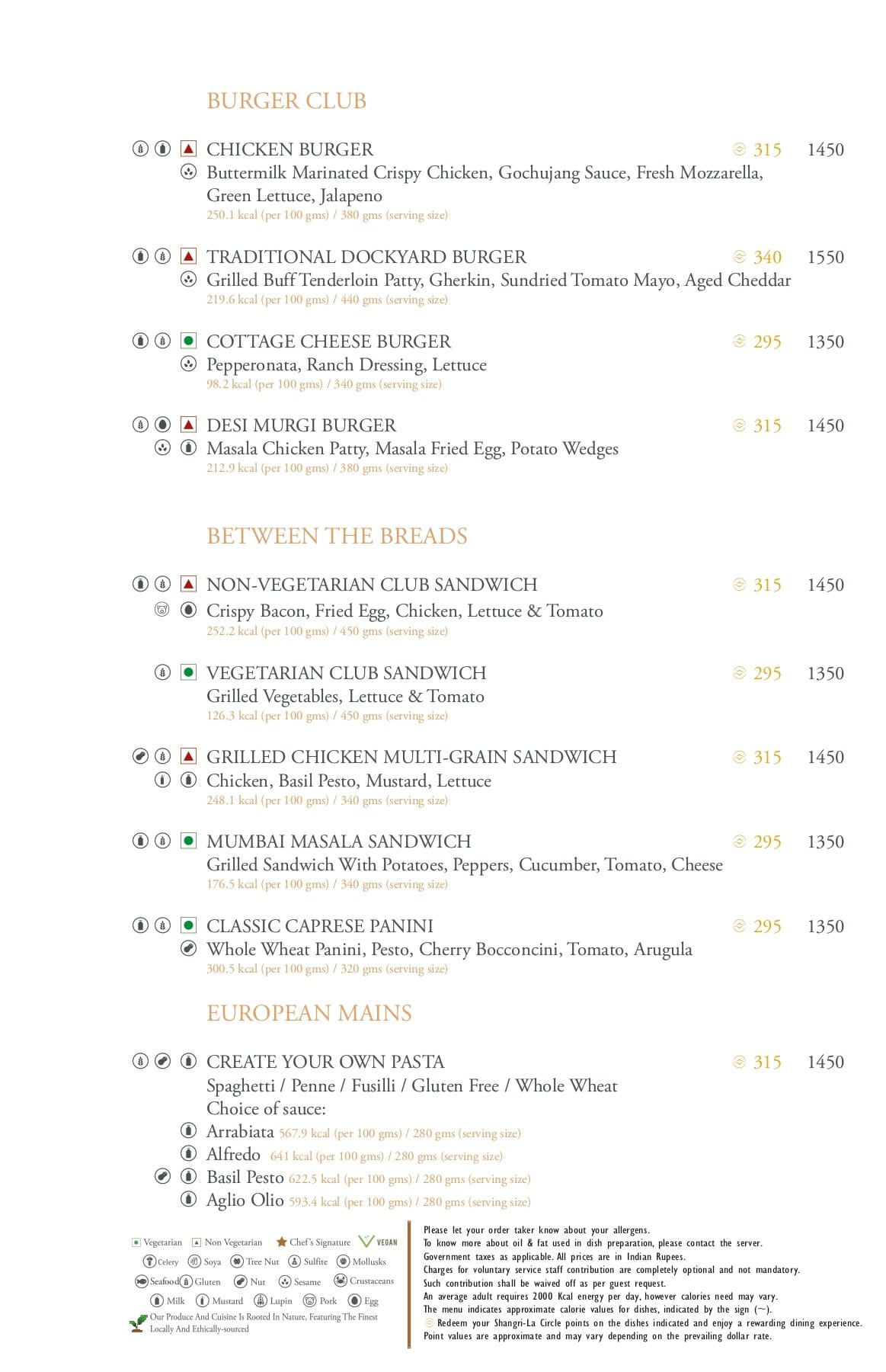 Dining Experience for Two at Tamra, Shangri-La Eros New Delhi — Food menu