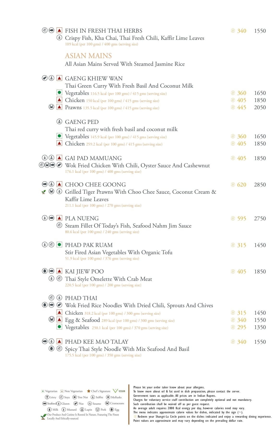 Dining Experience for Two at Tamra, Shangri-La Eros New Delhi — Food menu