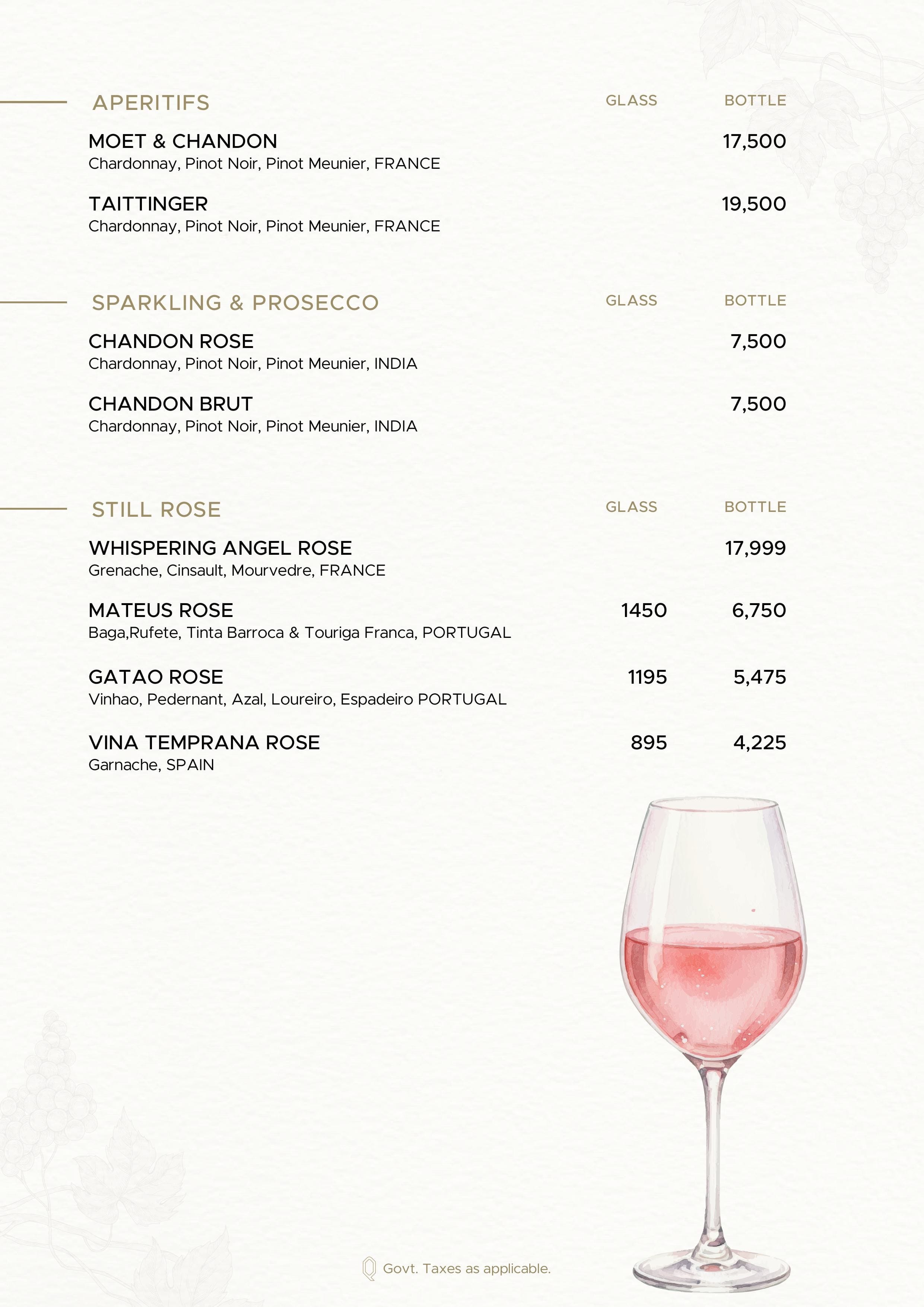 Dining Experience for Two at QLA, South Delhi — Beverages menu