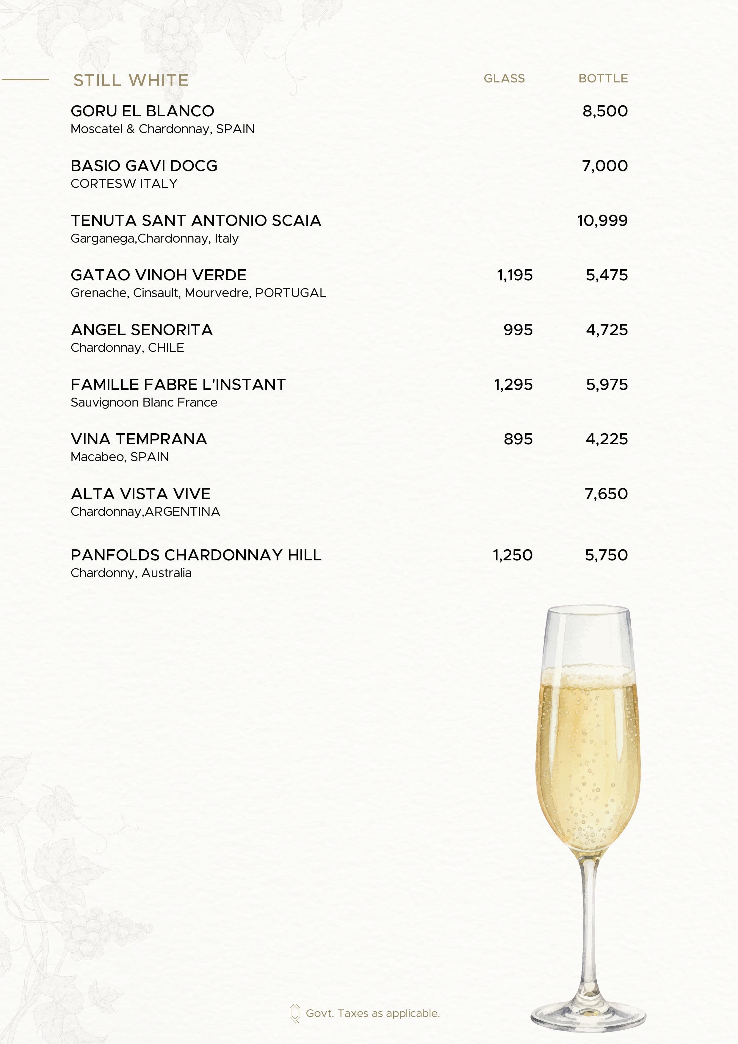 Dining Experience for Two at QLA, South Delhi — Beverages menu