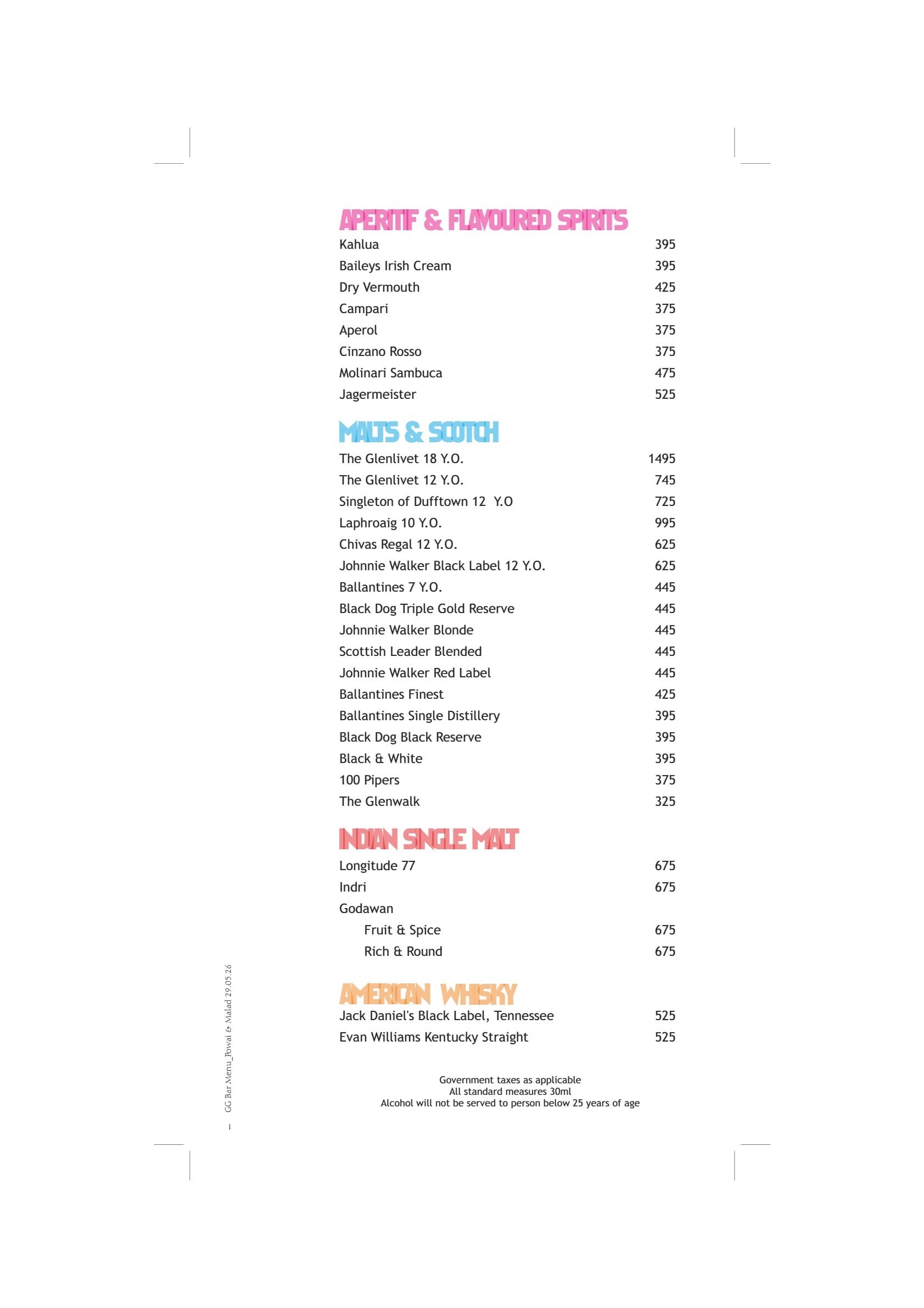 Dining Experience for Two at Sigree Global Grill, Central Mumbai — Beverages menu