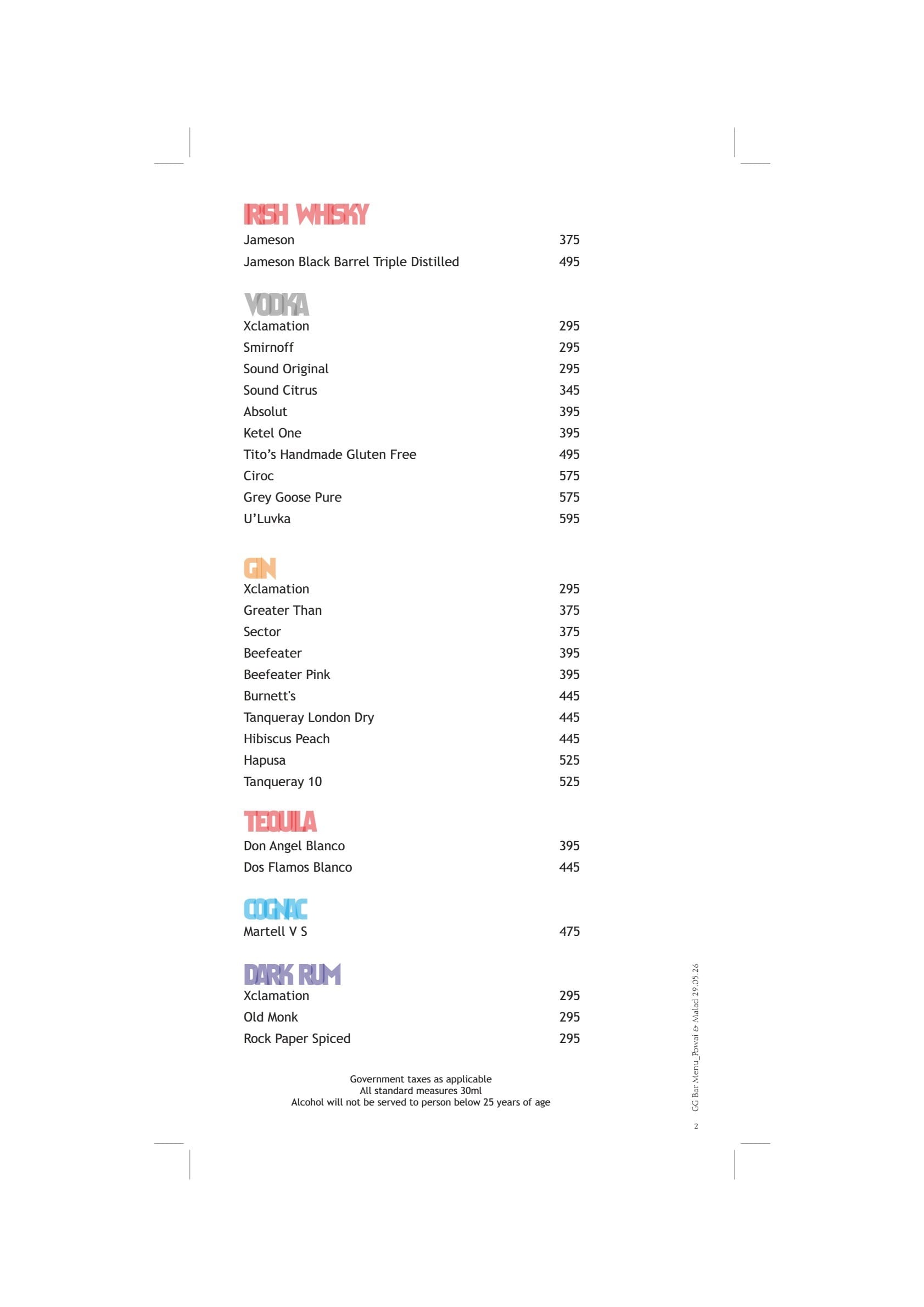 Dining Experience for Two at Sigree Global Grill, Central Mumbai — Beverages menu