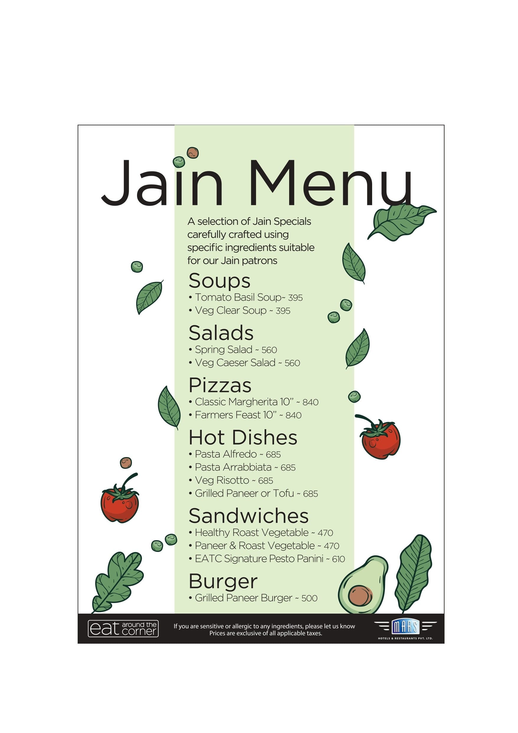 Dining Experience for Two at Eat Around the Corner, Western Suburbs — Food menu