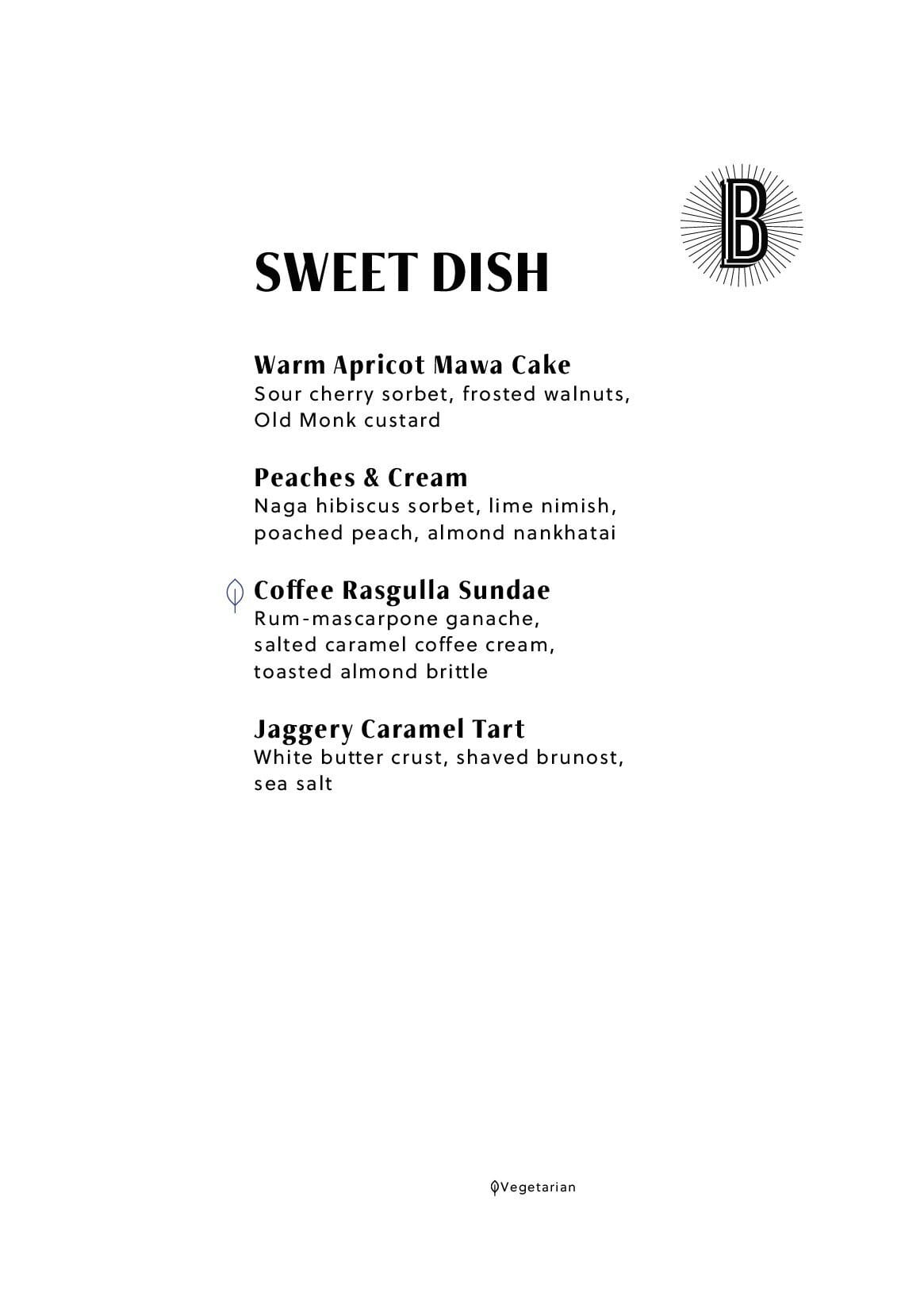 Dining Experience for Two at The Bombay Canteen, South Mumbai — Food menu