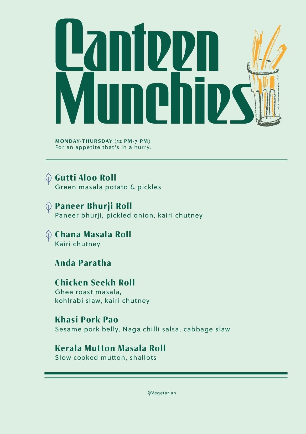 Dining Experience for Two at The Bombay Canteen, South Mumbai — Food menu