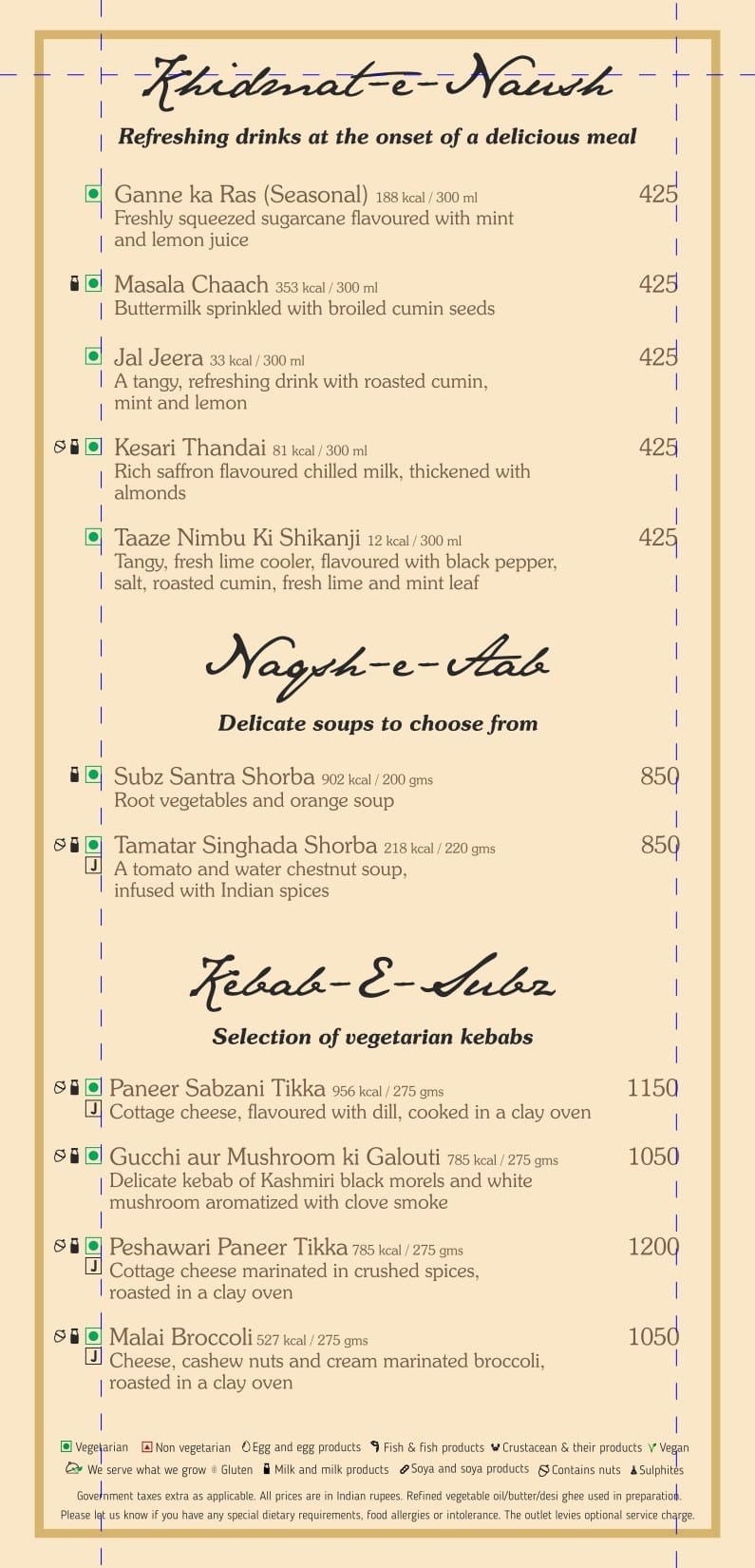 Dining Experience for Two at Baluchi, Mumbai — Food menu