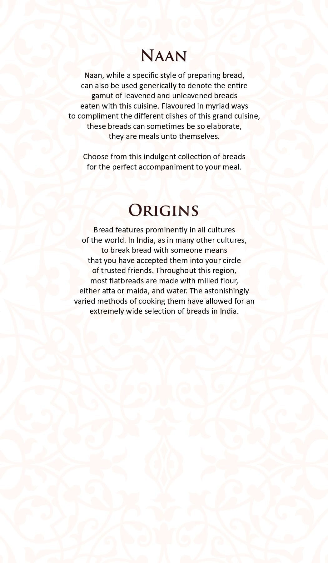 Dining Experience for Two at Dum Pukht, Mumbai — Food menu