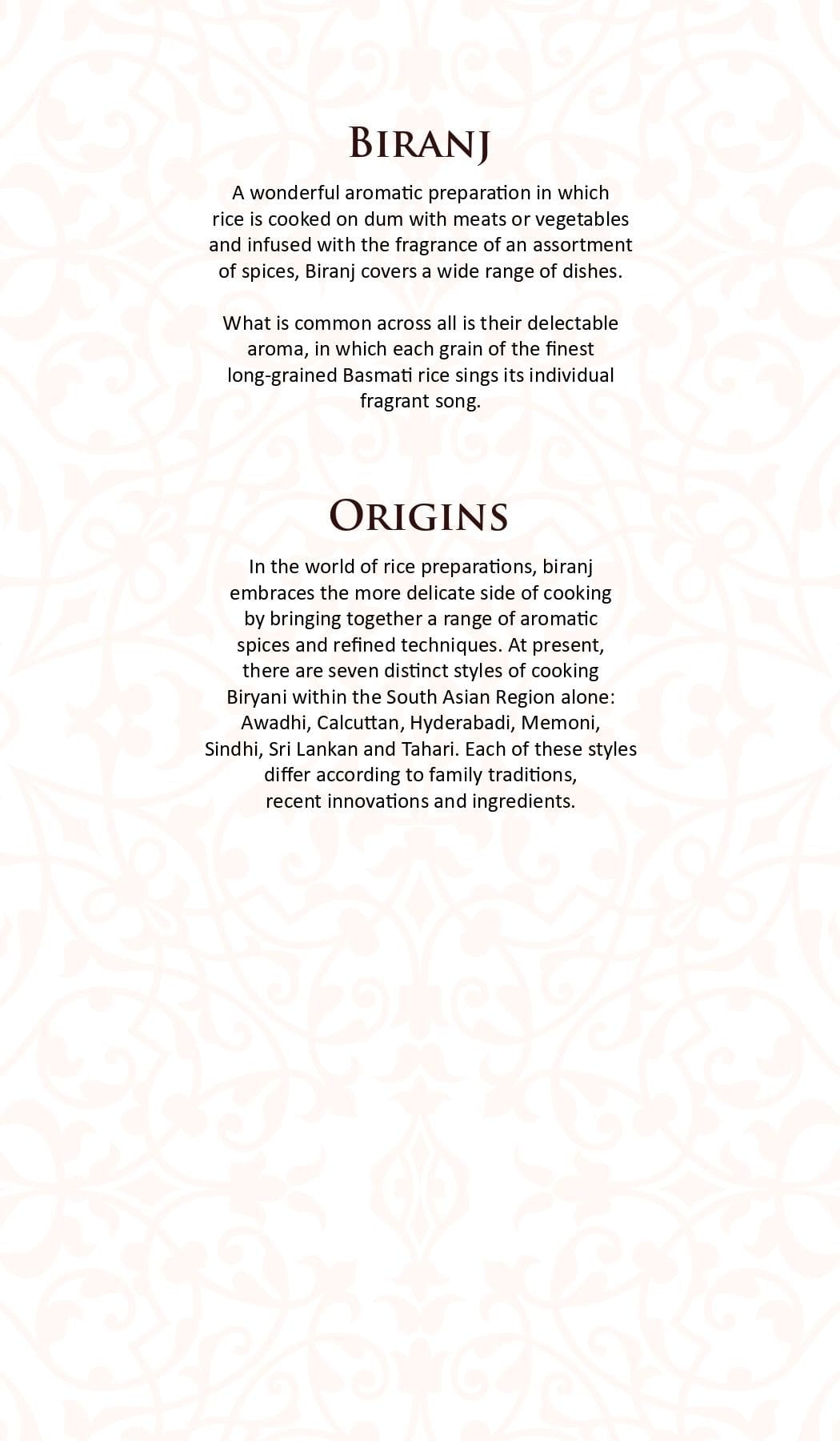 Dining Experience for Two at Dum Pukht, Mumbai — Food menu