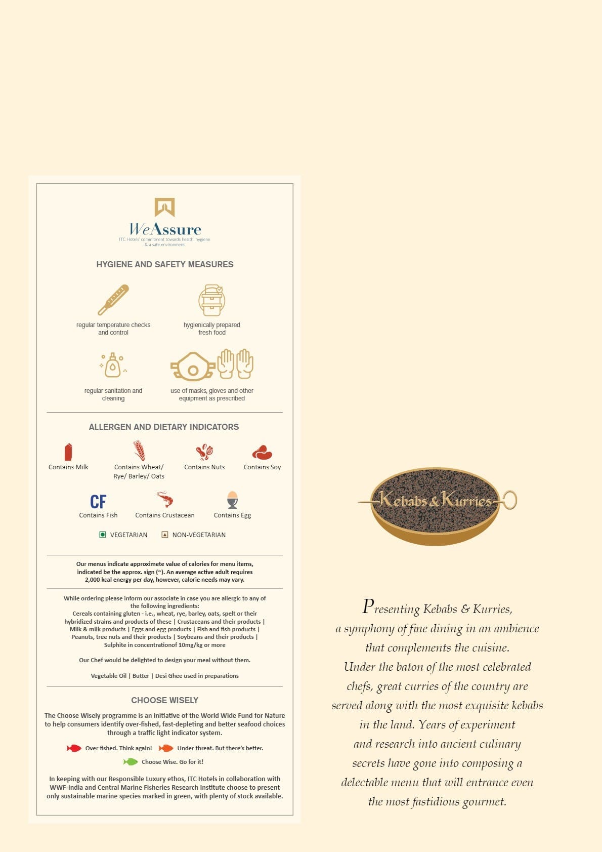 Dining Experience for Two at Kebabs & Kurries - ITC Grand Central, Mumbai — Food menu