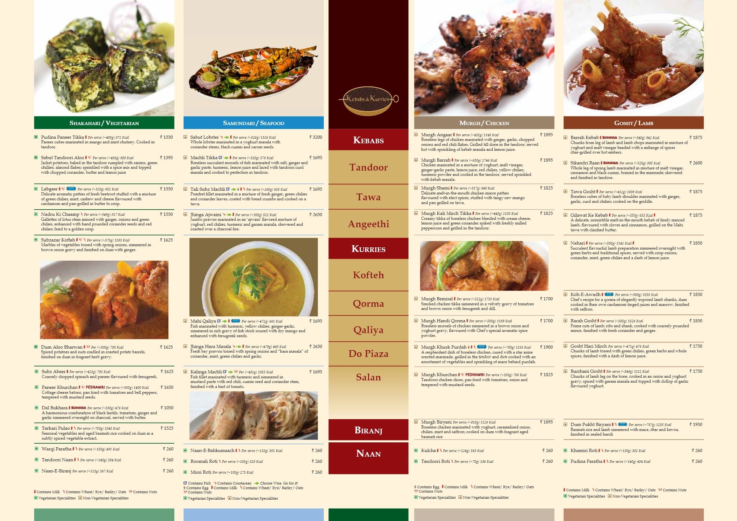Dining Experience for Two at Kebabs & Kurries - ITC Grand Central, Mumbai — Food menu