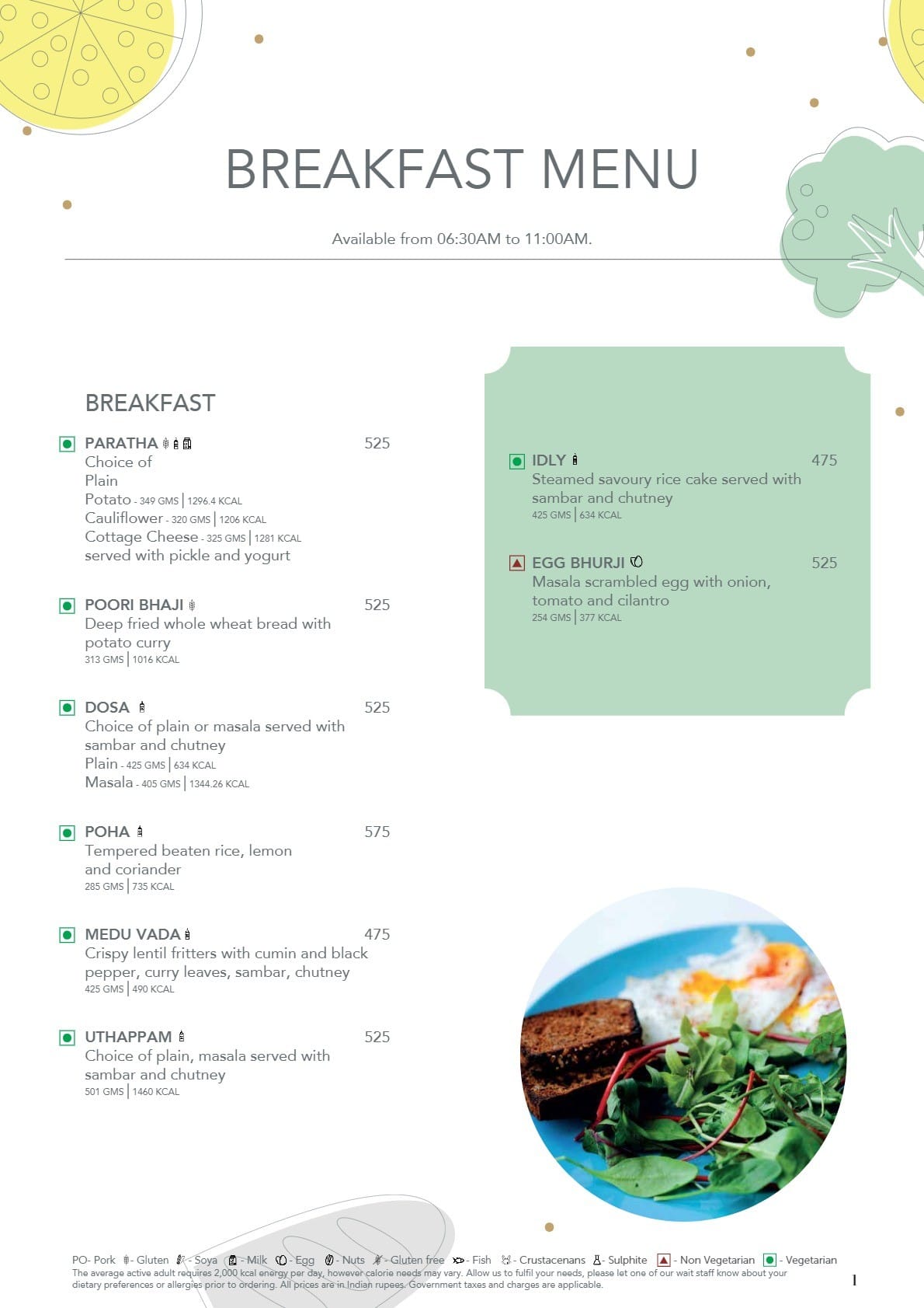 Dining Experience for Two at Lake View Cafe, The Westin Mumbai Powai Lake — Food menu