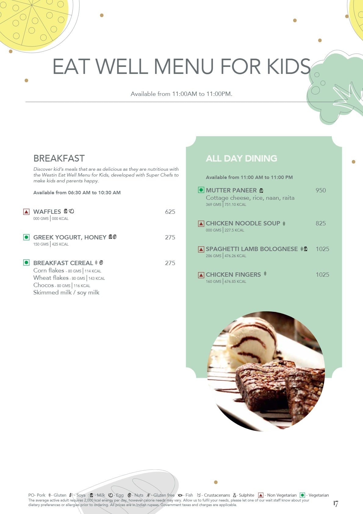 Dining Experience for Two at Lake View Cafe, The Westin Mumbai Powai Lake — Food menu