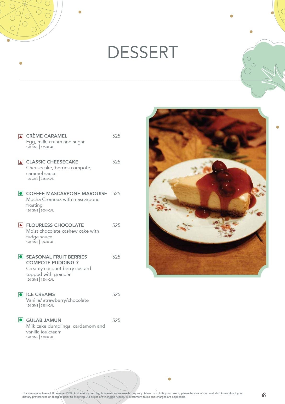 Dining Experience for Two at Lake View Cafe, The Westin Mumbai Powai Lake — Food menu