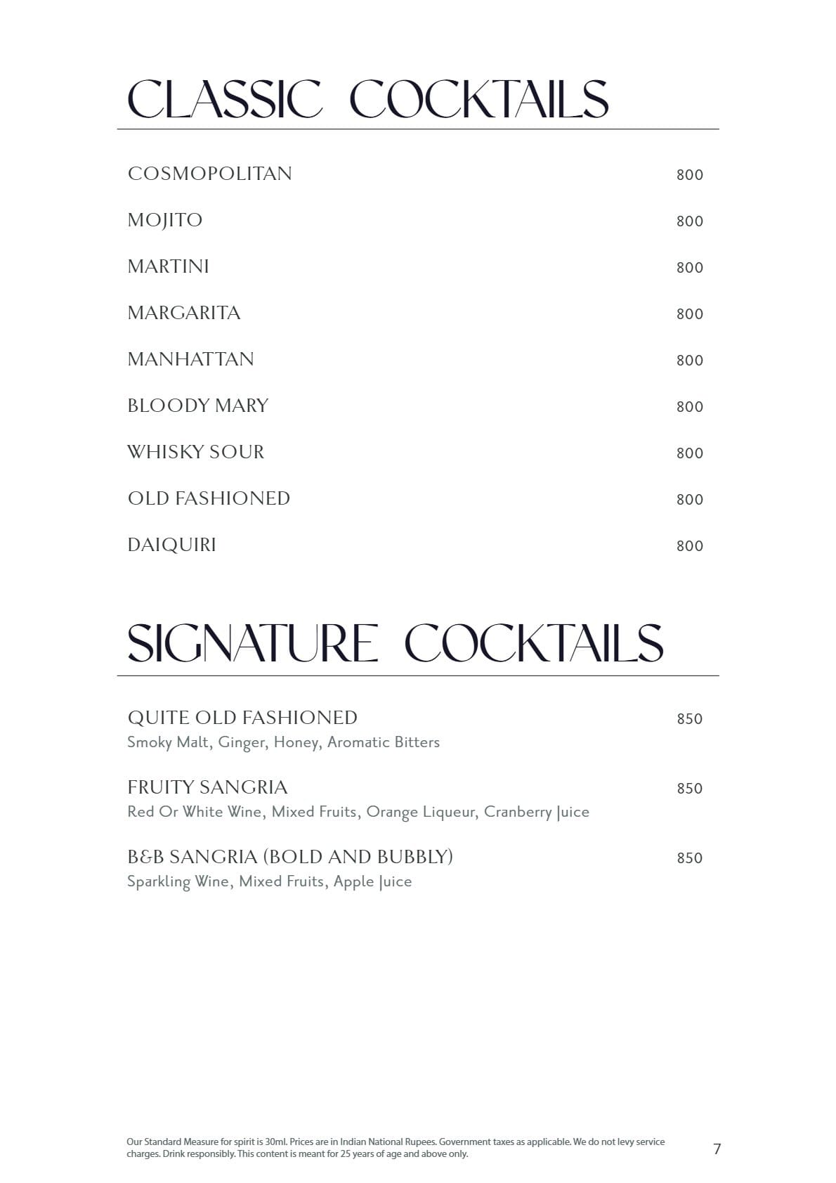 Dining Experience for Two at Lake View Cafe, The Westin Mumbai Powai Lake — Beverages menu