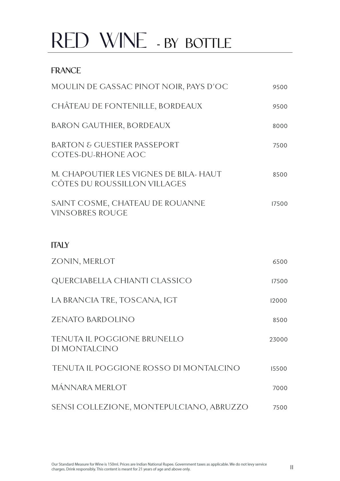 Dining Experience for Two at Lake View Cafe, The Westin Mumbai Powai Lake — Beverages menu
