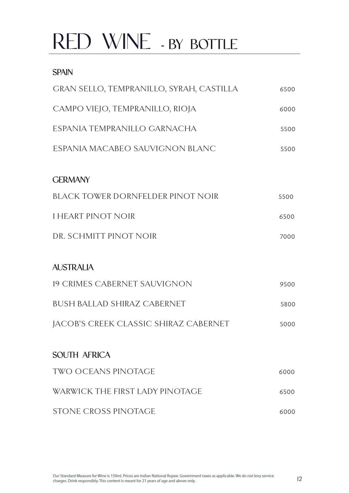 Dining Experience for Two at Lake View Cafe, The Westin Mumbai Powai Lake — Beverages menu