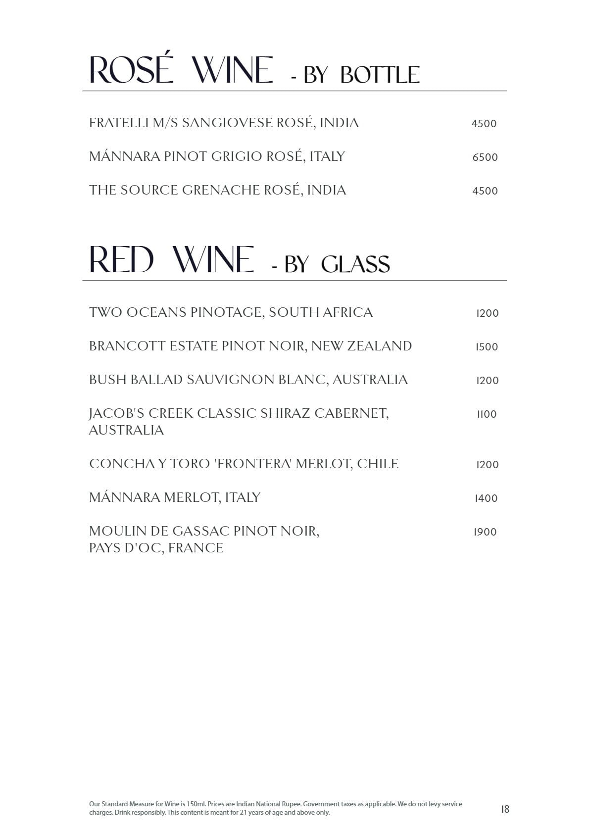 Dining Experience for Two at Lake View Cafe, The Westin Mumbai Powai Lake — Beverages menu