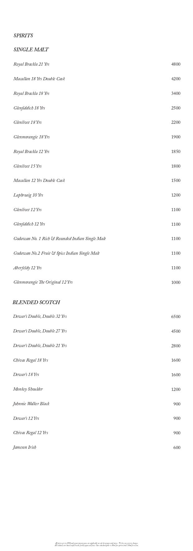 Dining Experience for Two at The Market, Bengaluru — Beverages menu