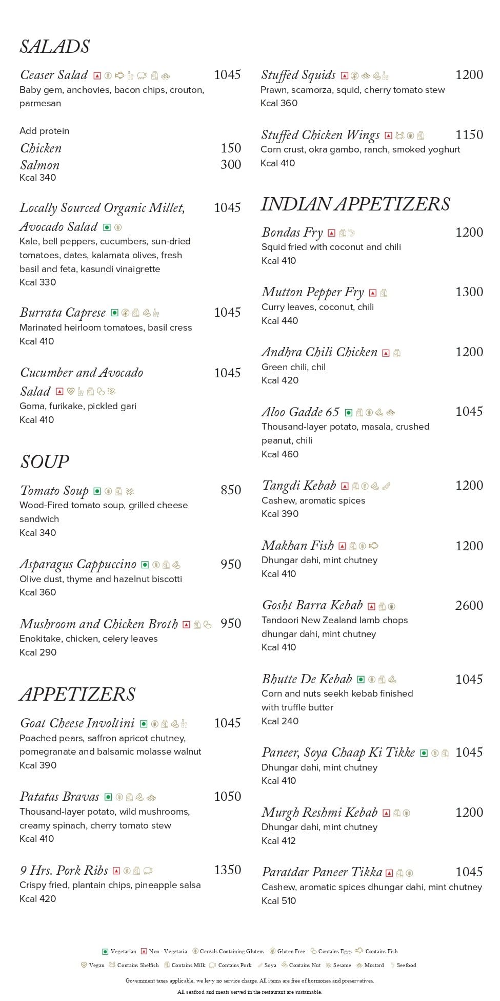 Dining Experience for Two at The Market, Bengaluru — Food menu