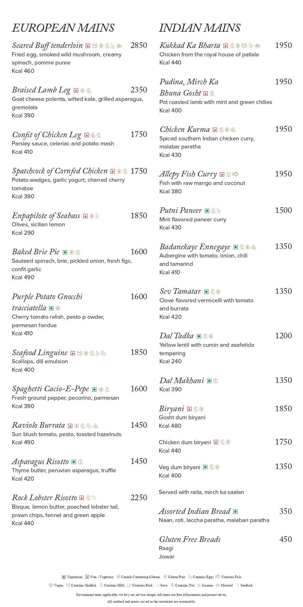 Dining Experience for Two at The Market, Bengaluru — Food menu