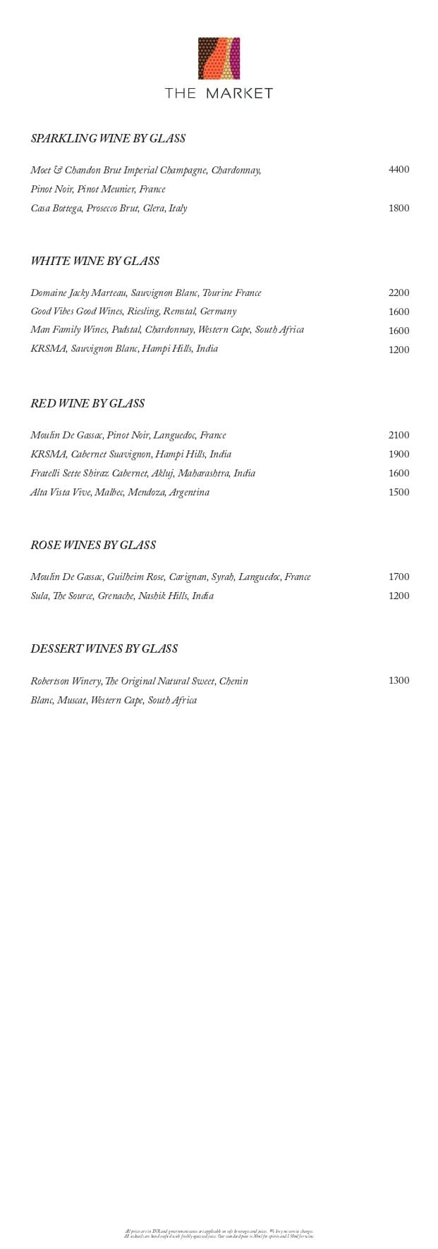 Dining Experience for Two at The Market, Bengaluru — Beverages menu