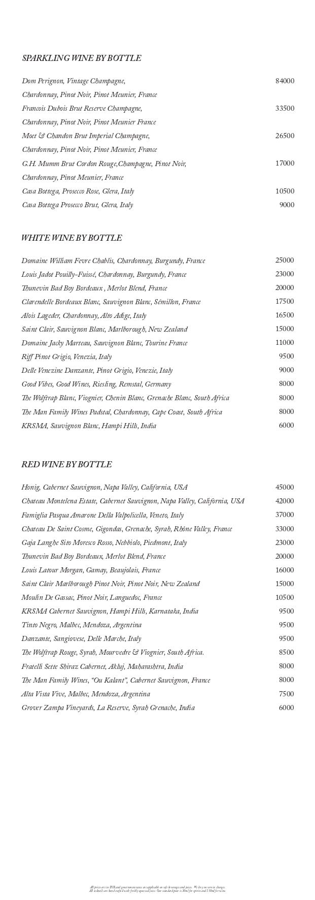 Dining Experience for Two at The Market, Bengaluru — Beverages menu