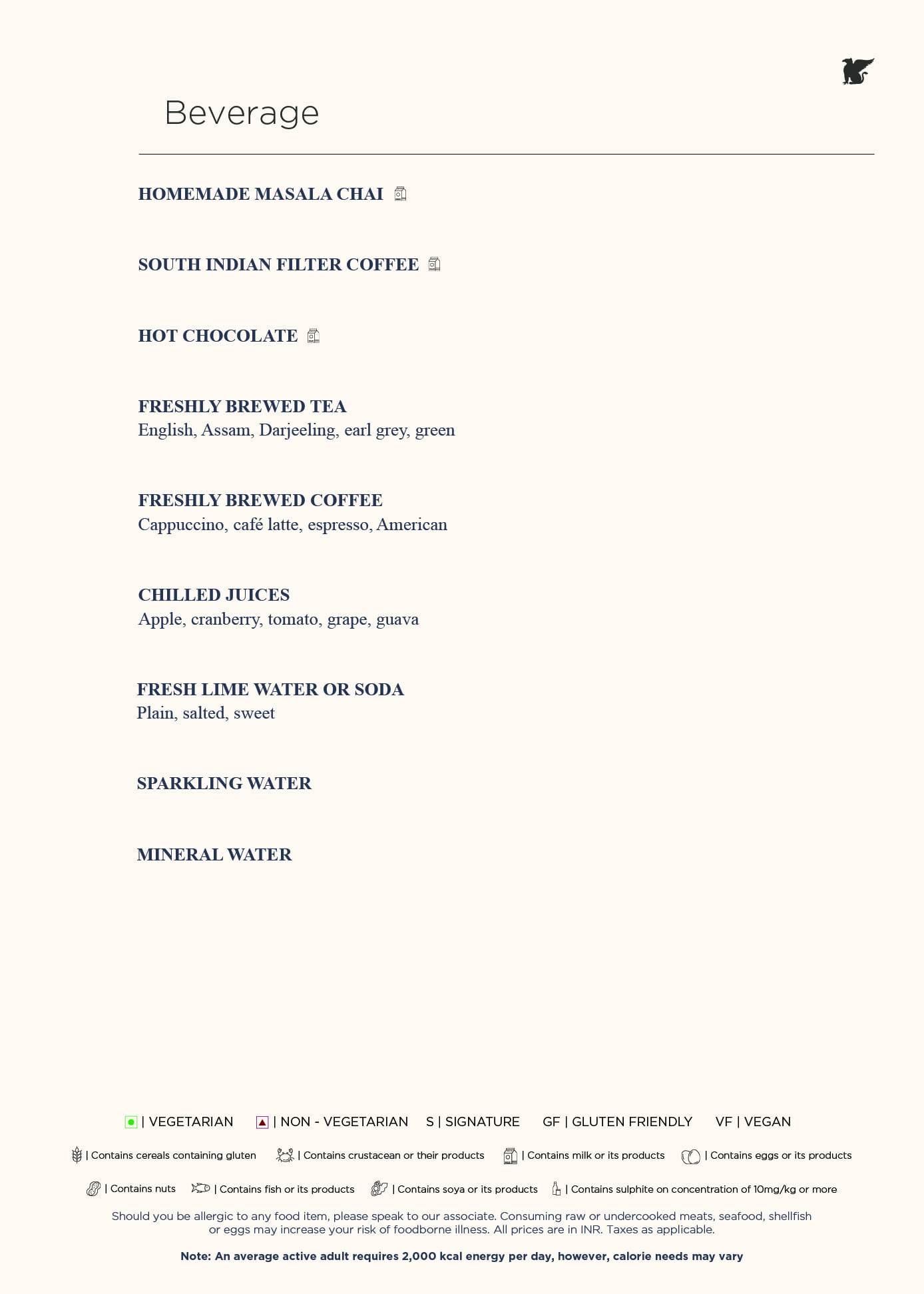Dining Experience for Two at The Best Sunday Brunch in a Hotel, Central Bengaluru — Beverages menu
